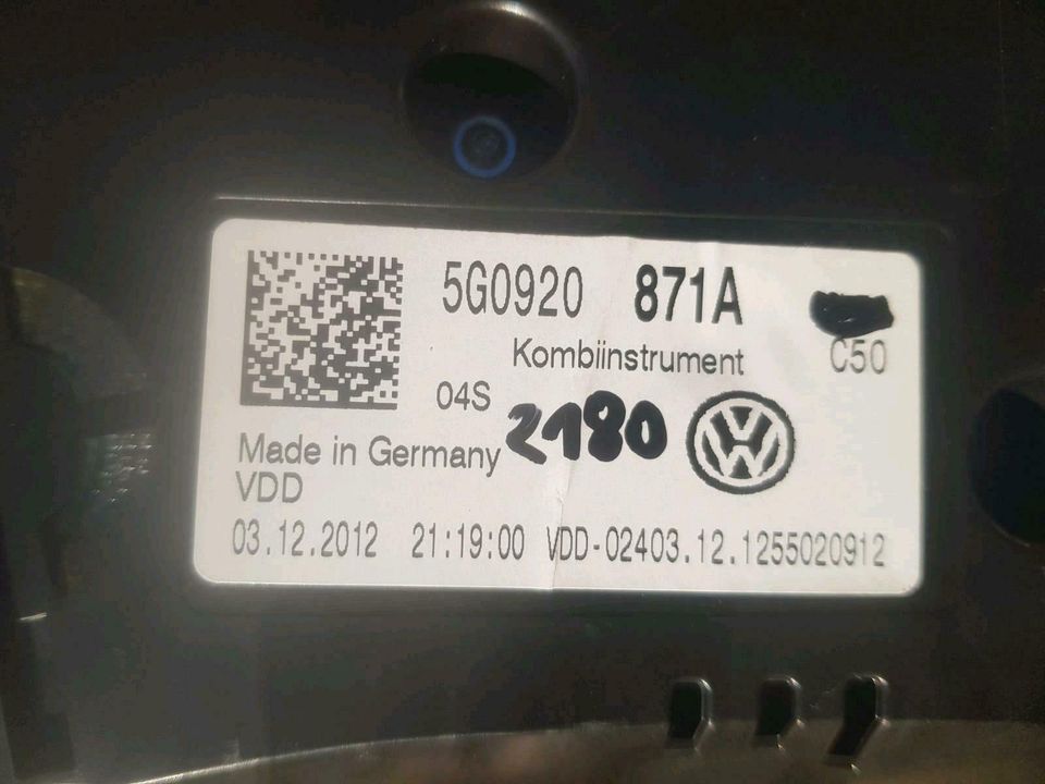 VW Golf7 Golf 7 Kombiinstrument Tacho 5G1920754 5G0920860 in Erfurt