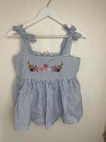 ZARA Top, Oberteil Damen Gr. L Sommer mit aufgestickten Blumen Nordrhein-Westfalen - Arnsberg Vorschau