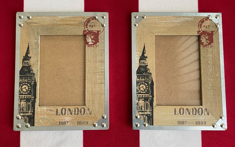 Bilderrahmen Holz mit Metallbeschlägen - Motiv London in Nordhorn