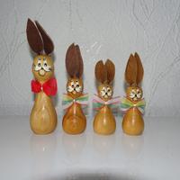 Hasen Hasenfamilie Lederohren Ostern Erzgebirge alt DDR Holz Thüringen - Hermsdorf Vorschau