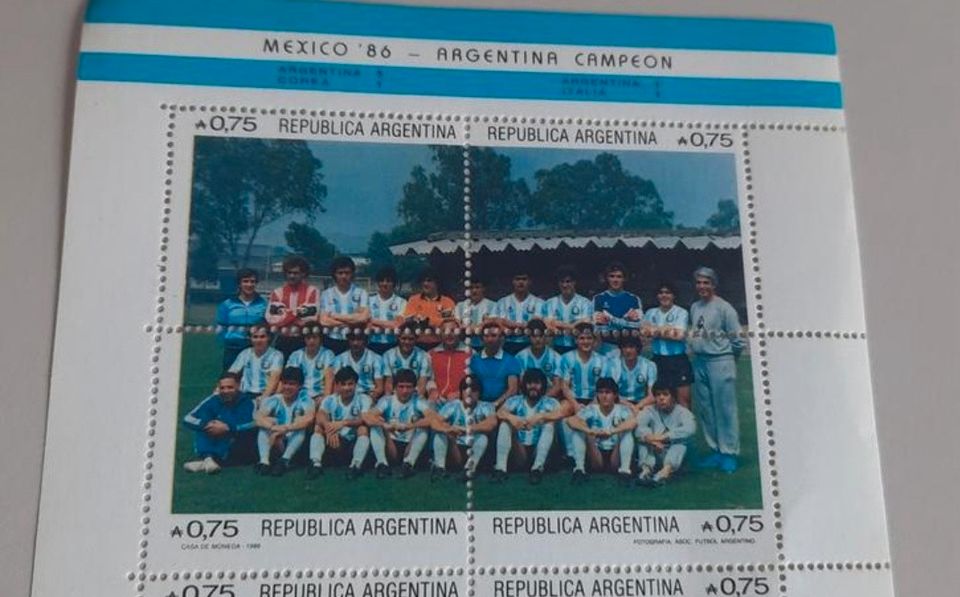 Maradona 1986 Fussball Briefmarke NEU in Weeze