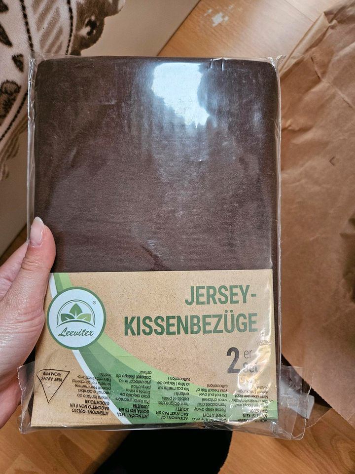 Jersey Kissenbezüge Lila Braun Baumwollte 40×40 cm in Schwetzingen