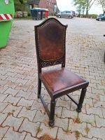 6 Stühle massiv Holz dunkel Leder Niedersachsen - Dornum Vorschau
