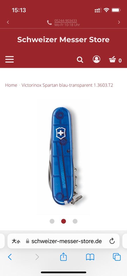 Victorinox Spartan blau-transparent 1.3603.T2,neu! in Meerbusch