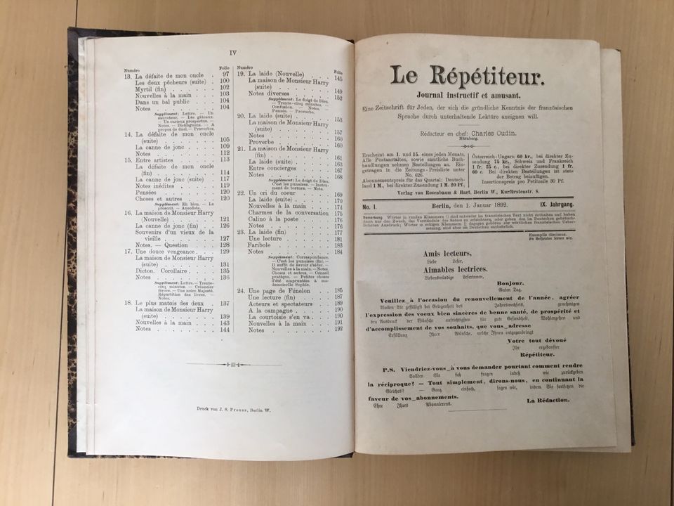 Le Répétiteur Journal instructif et amusant 1892 in Schwabach