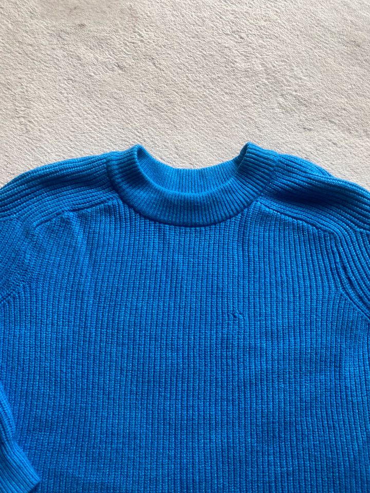 Pull & Bear Pullover Sweater Gr.M royalblau  Vintage Rippstrick in Wertingen