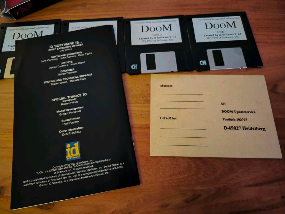 Rarität Sammler Doom 1 I für PC 3,5" Disketten id-software MS DOS in Östringen
