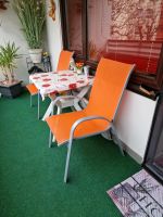 2x Balkon Stuhl Stühle silber Orange gebraucht Baden-Württemberg - Eggenstein-Leopoldshafen Vorschau