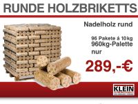 Runde Holzbriketts Nadelholz für Thüringen und Umgebung Palette 960kg Thüringen - Herbsleben Vorschau