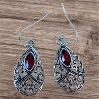 Ohrringe Modeschmuck Silber roter Zirkonia Herz Tropfen Boho Kreis Pinneberg - Wedel Vorschau