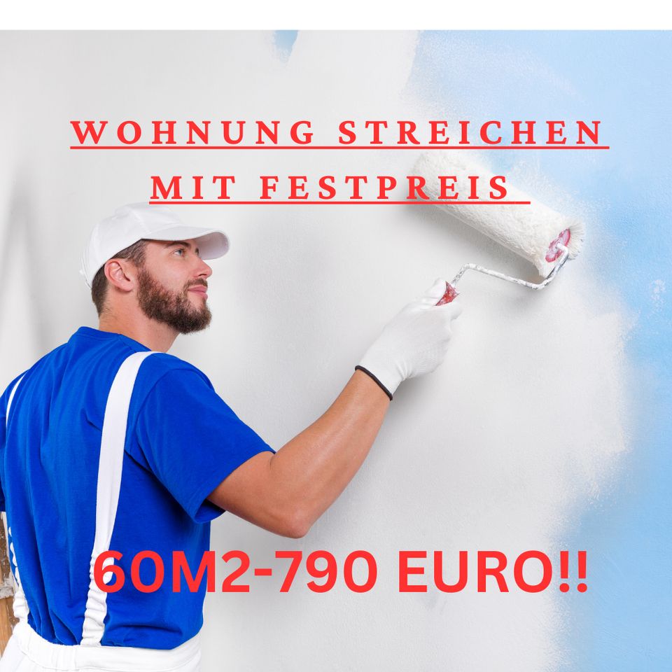 Malerarbeiten Maler Streichen Wohnungsübergabe Kurzfristig  Festpreis mit Farbe Painter Malerei Wohnung Festpreis Streichen in Stuttgart
