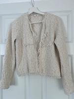 Mango Bouclé-Jacke – Größe XS – Creme mit Fransen Niedersachsen - Apen Vorschau