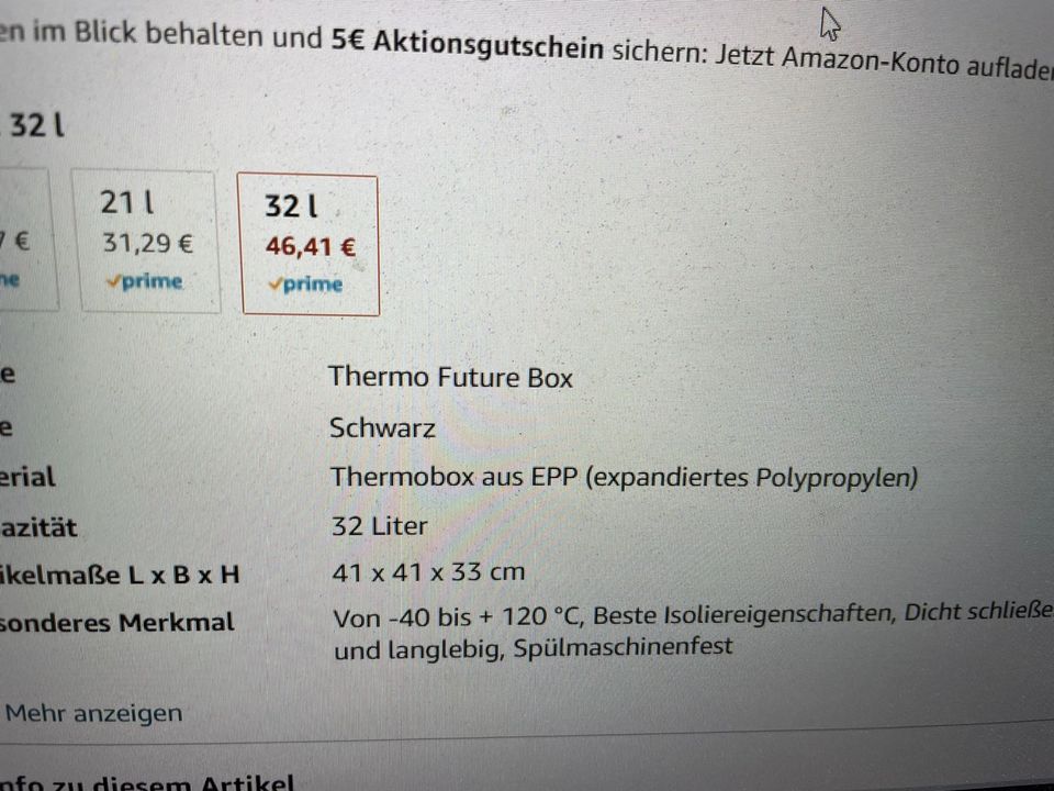 Thermo Future Box schwarz, 32 Liter in Leinburg