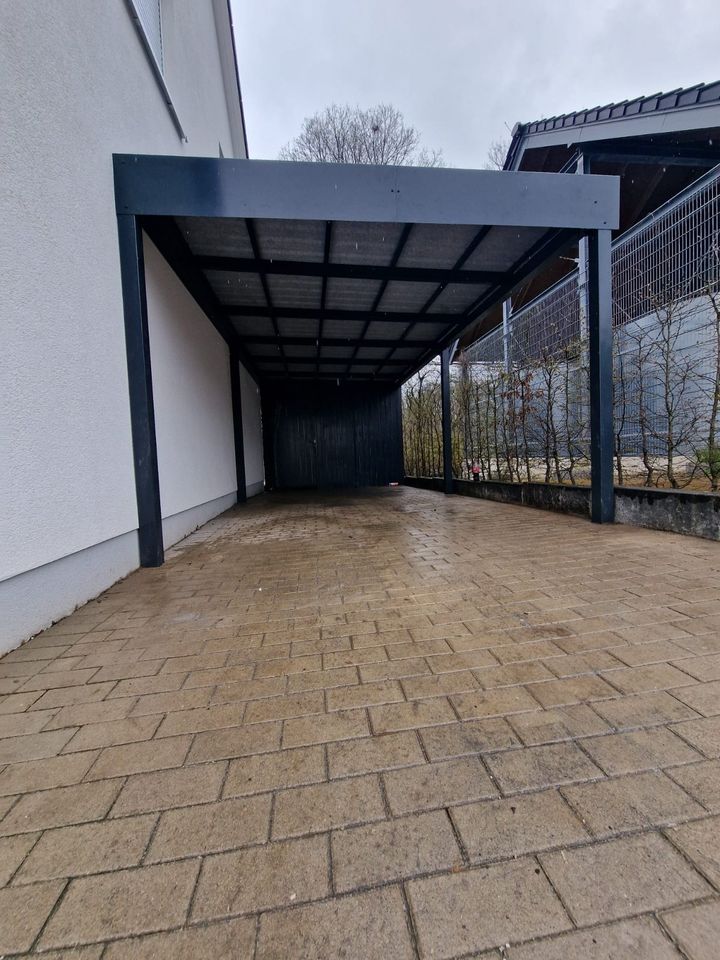 Carport, Carports auf Maß, Feuerverzinkter Stahl, mit Hauswirtschaftsraum - breite Angebote in Falkensee