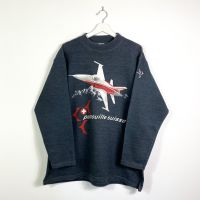 Vintage Schweiz Sweater Gr.XL Grau Jet Flugzeug 90er 90s y2k Nordrhein-Westfalen - Gronau (Westfalen) Vorschau