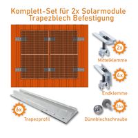 2x Solarpanel Halterung Montage-Set auf Trapezblech / vertikal Mecklenburg-Vorpommern - Torgelow Vorschau