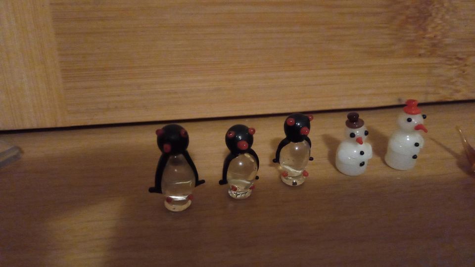 8 Mini Glastiere, Schneemann, mundgeblasen, Murano vintage in Celle