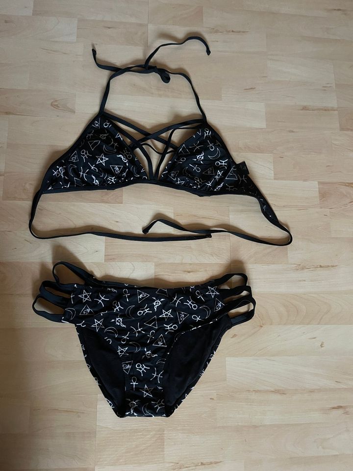 GOTHICANA Bikini Tankini Badeanzug Damen schwarz XL Pentagramm in Jetzendorf