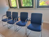 4 Freischwinger, Bürostuhl, Konferenzstuhl, blau, König+Neurath Niedersachsen - Glandorf Vorschau
