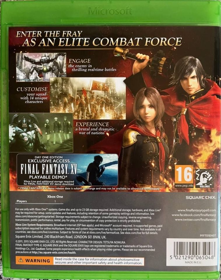 Final Fantasy Type-0 HD (Microsoft Xbox One, 2015) in Niederroßbach