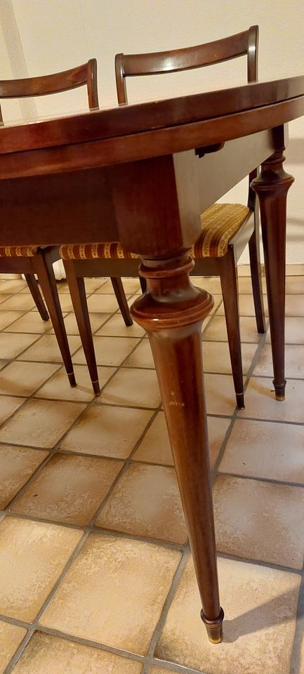 Mahagoni Esszimmer Tischgruppe Tisch 4 Stühle antik Holz in Urmitz