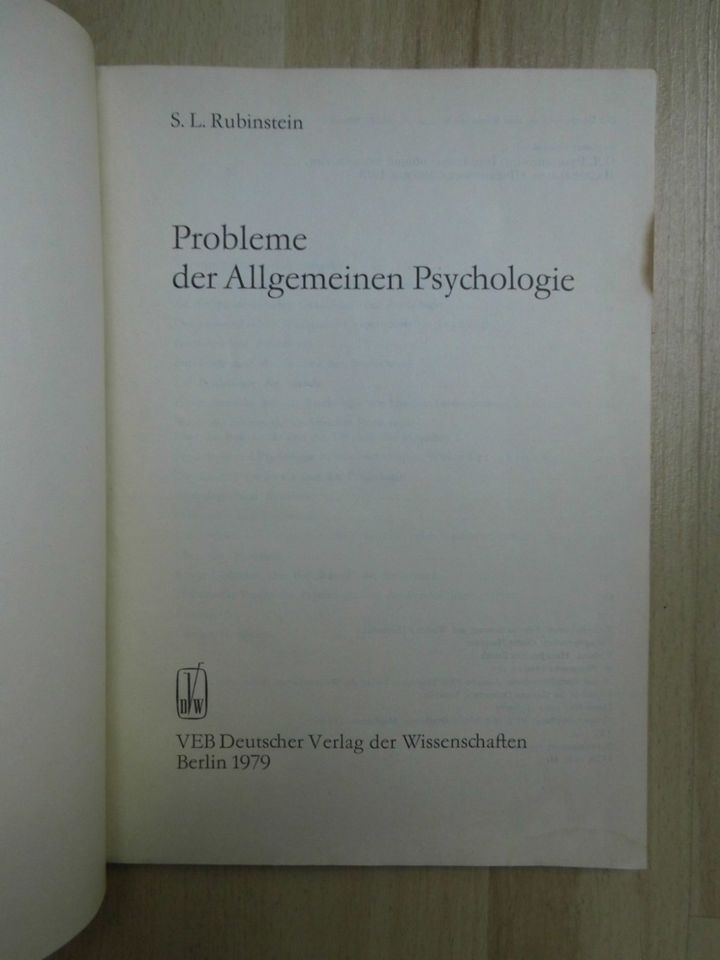 Probleme der allgemeinen Psychologie – S.L. Rubinstein – 1979 DDR in Wesel