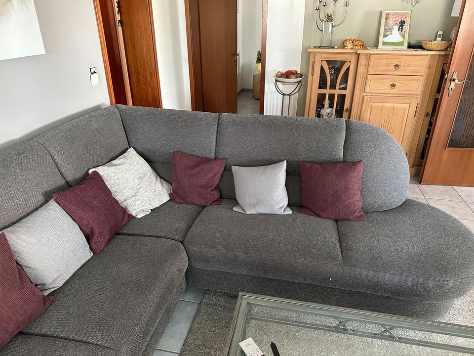 Sofa Couch Ecksofa Grau in Erbach