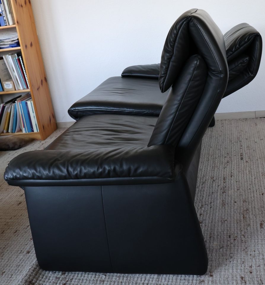 ERPO Lugano 2,5-Sitzer Designer Ledersofa, schwarz, noch top in Tübingen