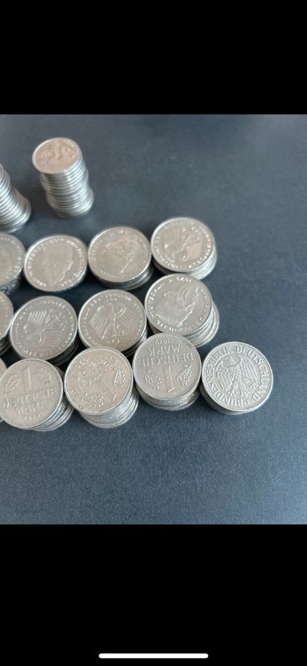 149DM Konvolut DM Münzen 1DM 2 DM 50Pfennig in Nettetal