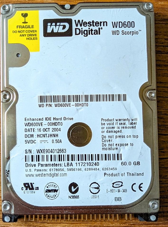 2 x WD 60GB 2.5" ATA Festplatte gebraucht in Untermeitingen