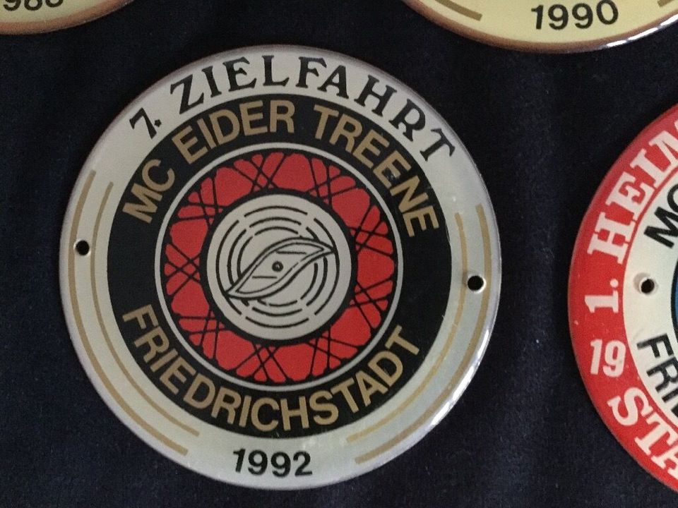 Plaketten Zielfahrt MC Eider Treene Friedrichsstadt 1988 - 1992 in Kiel