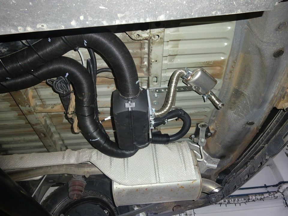 Einbau Benzin Standheizung im VW Caddy mit Dachzelt