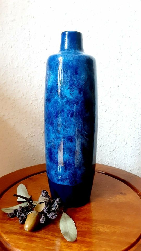 Vintage Strehla Vase • VEB DDR Ostalgie Keramik Blau Retro in Frankfurt am Main