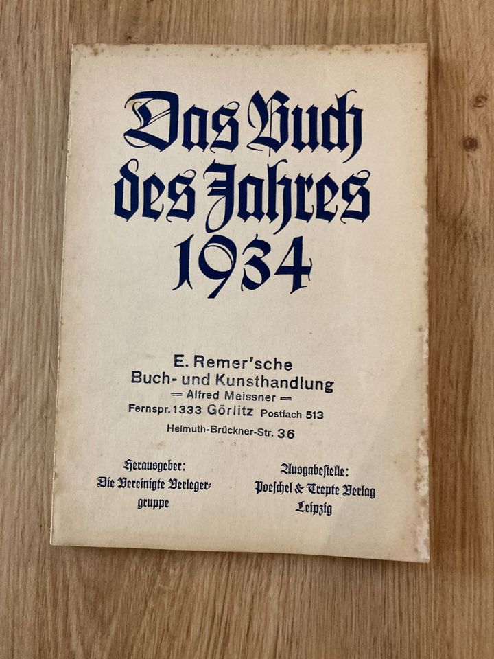 Das Buch des Jahres 1934  von der Vereinigten Verlegergruppe in Erfurt