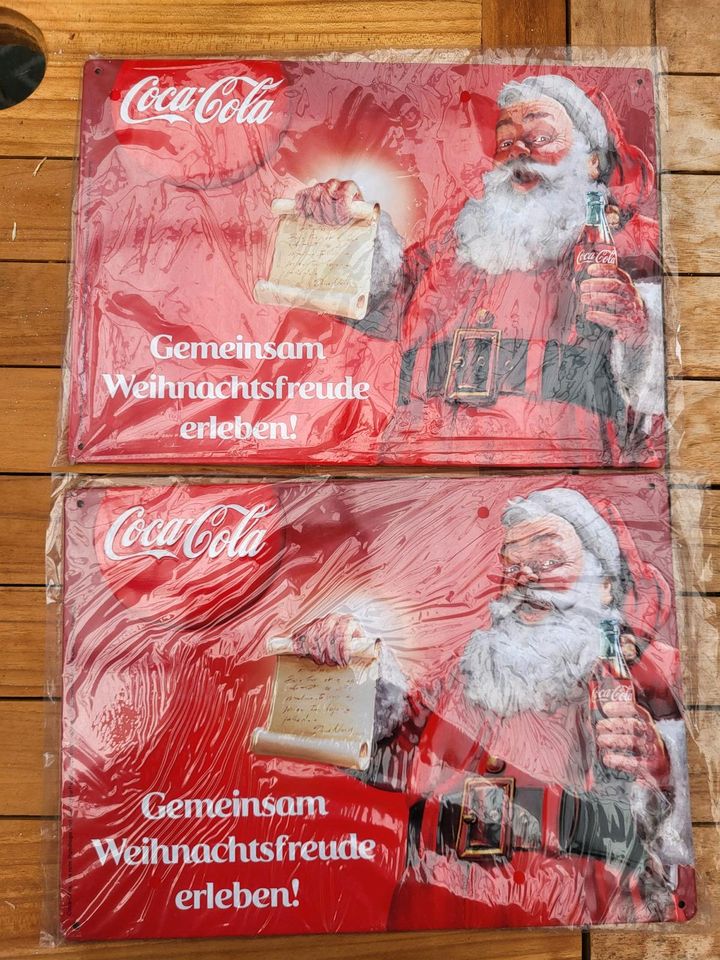 Coca-Cola Blechschild Weihnachten sammeln in Krempermoor