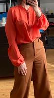 Orangene Bluse mit Ballonärmeln Hessen - Wächtersbach Vorschau