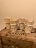 NEU 4x Steingut Trinkbecher Becher Tasse beige schwarz Essen - Essen-Borbeck Vorschau