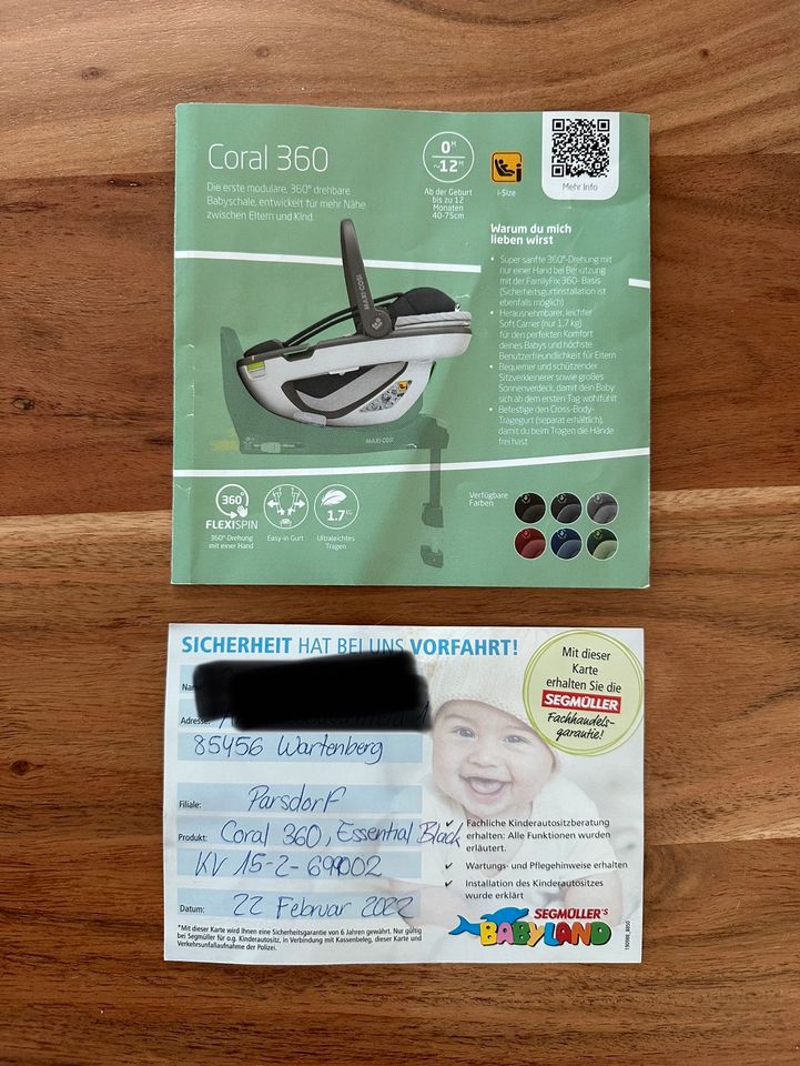 Maxi Cosi Coral 360 inkl. 6 Jahre Sicherheitsgarantie in Wartenberg