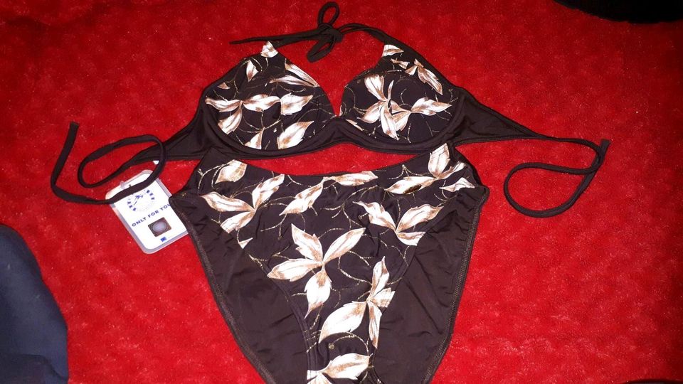 Bikini Bügel Oberteil Slip braun Gold XXL neu in Sulzberg