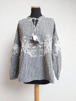 Schwarz weiß Karo Stickerei Bluse von Zara, Gr. L Bayern - Ergoldsbach Vorschau
