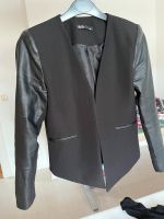 Blazer mit Lederimitatärmeln schwarz Bayern - Kulmbach Vorschau