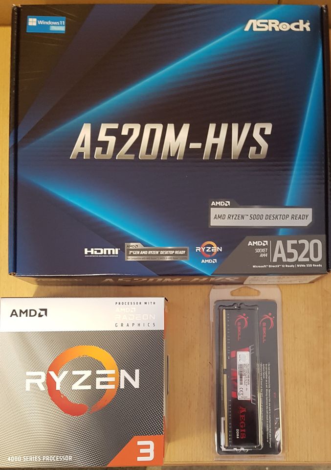 Aufrüstkit AMD Ryzen 3 4300G AM4, ASRock MB A520 u. 8 GB in Duisburg