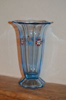 niedliche Pressglas Vase * Blauglas handgemaltes Dekor * alt TOP Dresden - Cossebaude Vorschau