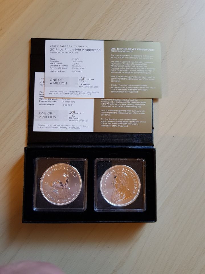 Krügerrand Silber 2 x 1 OZ 2017 in Aufstellbox in Gelsenkirchen