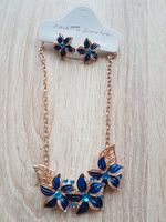 NEU Set Statement Kette Blumen blau Ohrringe Halskette Blüte Brandenburg - Senftenberg Vorschau