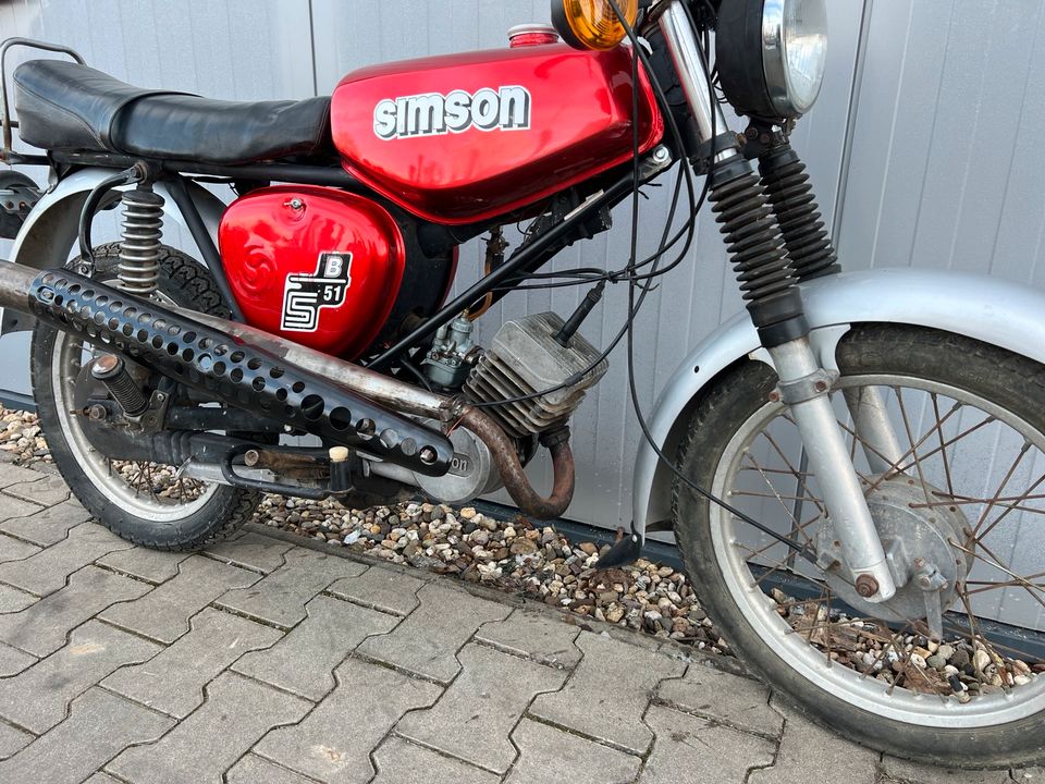 Simson S51 Enduro fahrbereit 4-Gang 1990 Moped Mofa Roller IFA in Osterweddingen