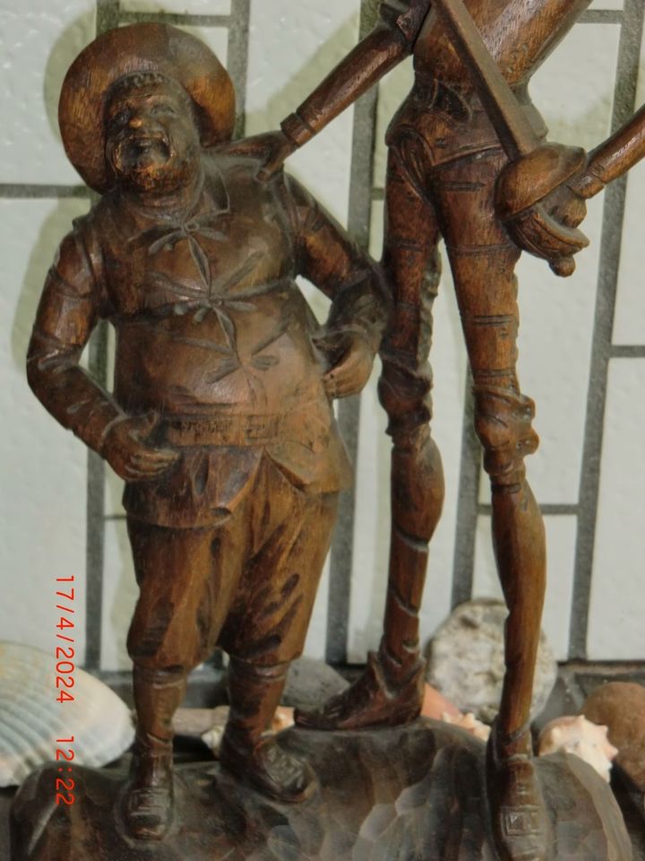 Don Quichotte und Sancho Pansa, Holzskulptur, in Berlin