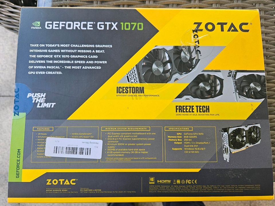 Zotac geforce GTX 1070 8GB in Rosengarten