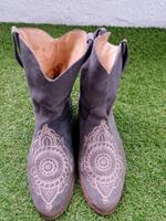 Tolle Deerberg Leder - Stiefeletten hellgrau mit Ornament Dortmund - Mitte Vorschau