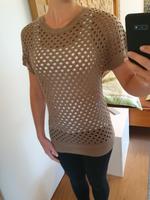 Pulli mit Lochmuster, kurzarm, braun, bpc, Gr. S Hessen - Usingen Vorschau